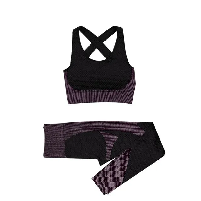 Women Fitness Sport Yoga Suit Seamless Women Yoga Sets Long Sleeve Yoga Clothing Female Sport Gym Suits Wear Running Clothes