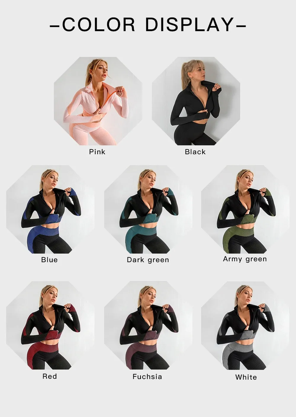 Women Fitness Sport Yoga Suit Seamless Women Yoga Sets Long Sleeve Yoga Clothing Female Sport Gym Suits Wear Running Clothes