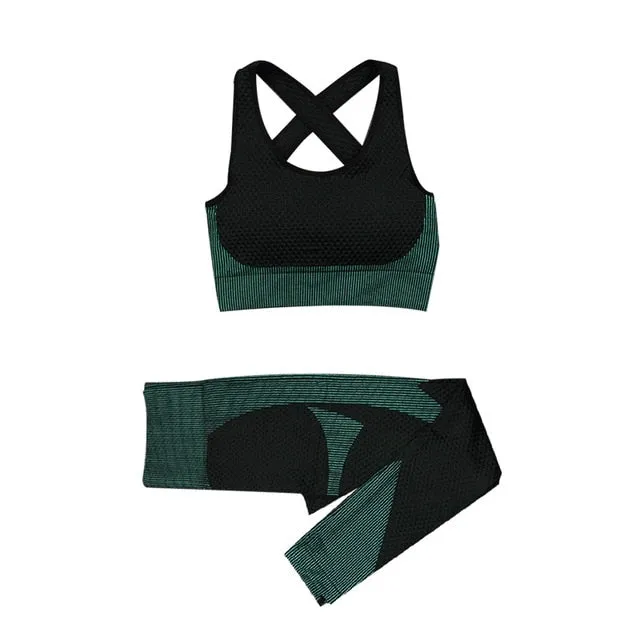 Women Fitness Sport Yoga Suit Seamless Women Yoga Sets Long Sleeve Yoga Clothing Female Sport Gym Suits Wear Running Clothes