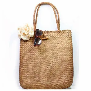 Women's Handmade Knitted Straw Beach Bag