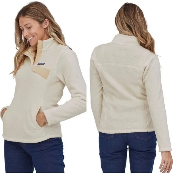 Women's Patagonia Re-Tool Snap-T Fleece Pullover (Raw Linen White X-Dye)