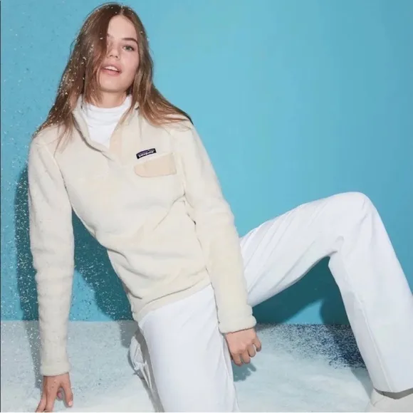 Women's Patagonia Re-Tool Snap-T Fleece Pullover (Raw Linen White X-Dye)