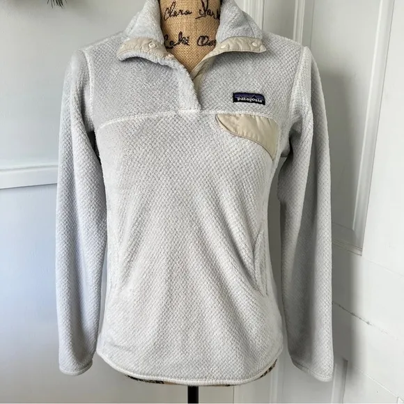Women's Patagonia Re-Tool Snap-T Fleece Pullover (Raw Linen White X-Dye)