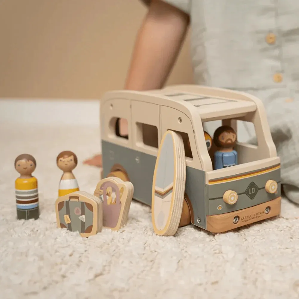 Wooden Vintage Campervan Toy - 18M 