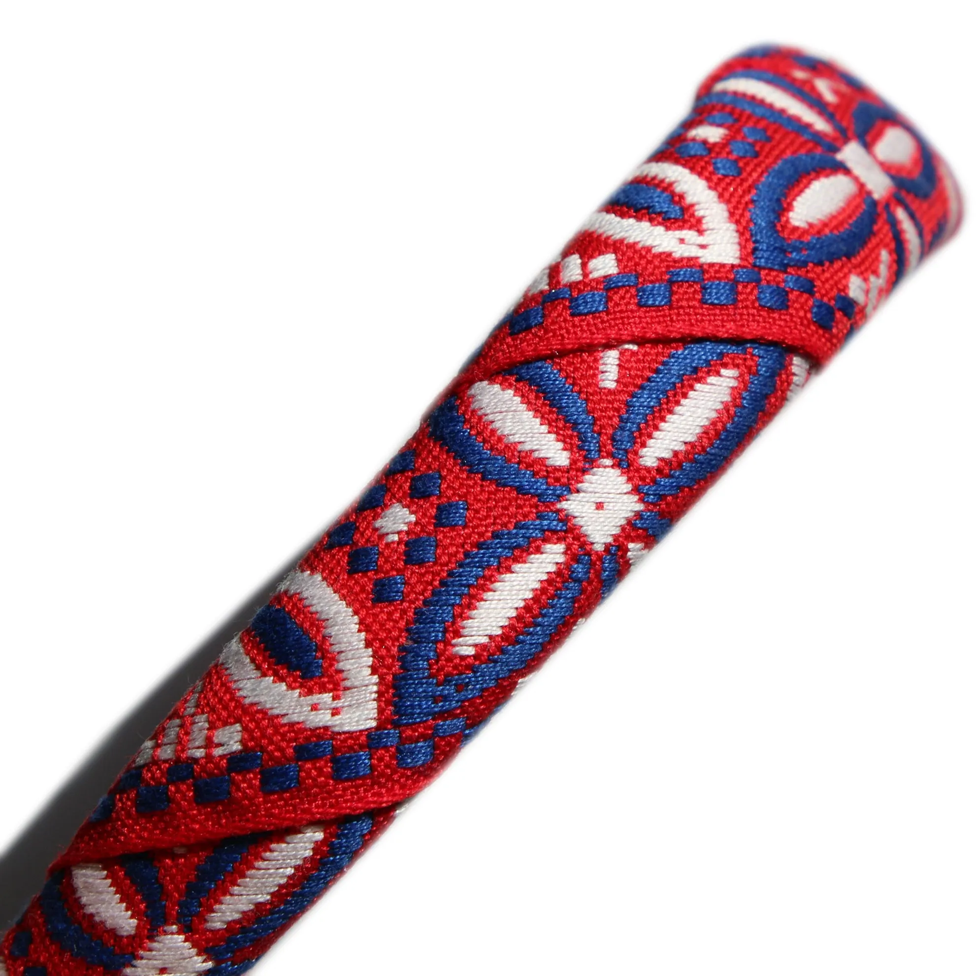 Woven Jacquard Red, White and Blue Headband