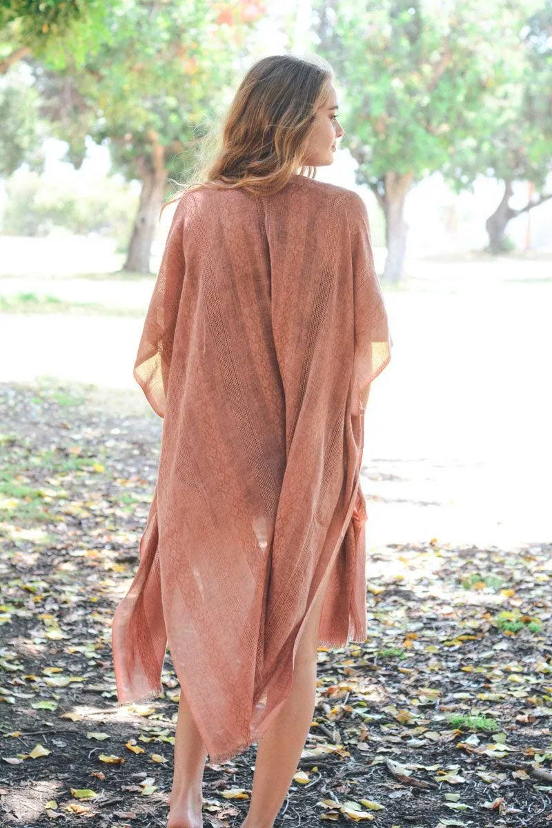 Woven Long Line Tribal Kimono - 5 colors