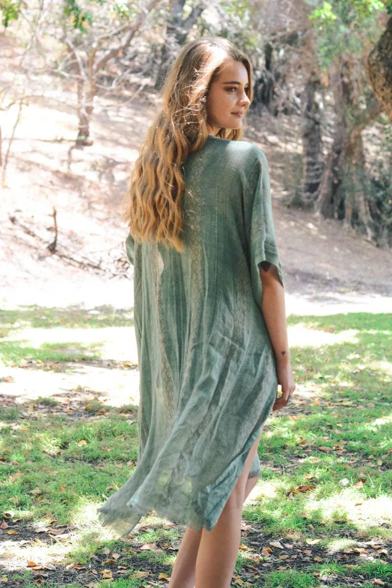 Woven Long Line Tribal Kimono - 5 colors