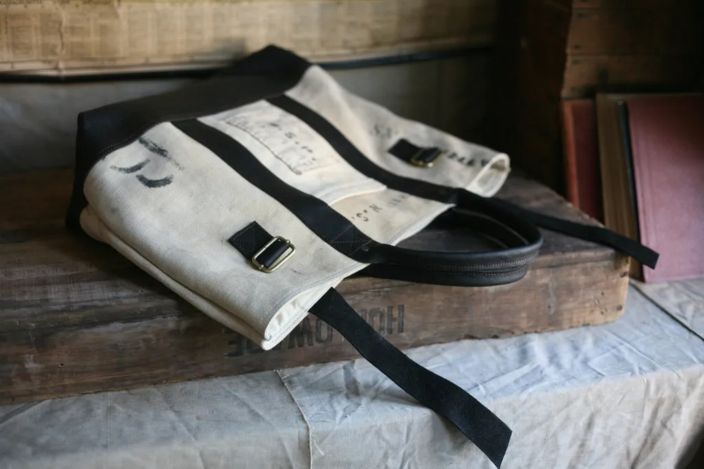 WWII era Canvas and Leather Carryall - SOLD