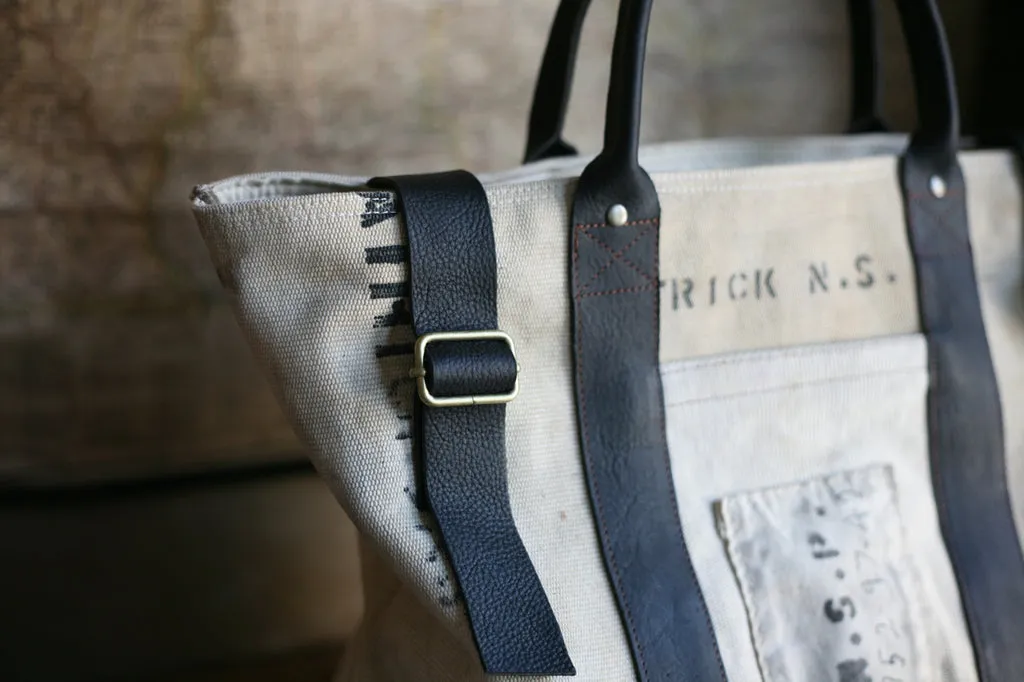 WWII era Canvas and Leather Carryall - SOLD