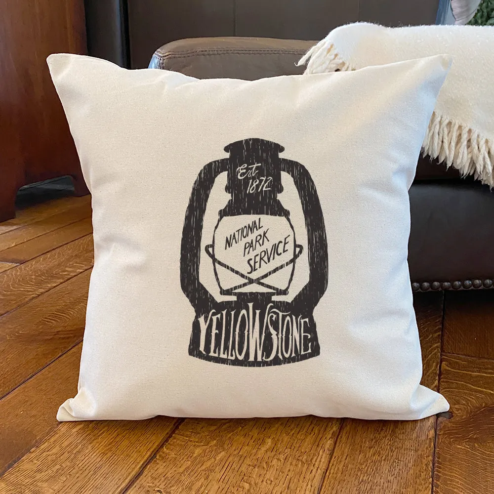 Yellowstone National Park Lantern - Square Canvas Pillow