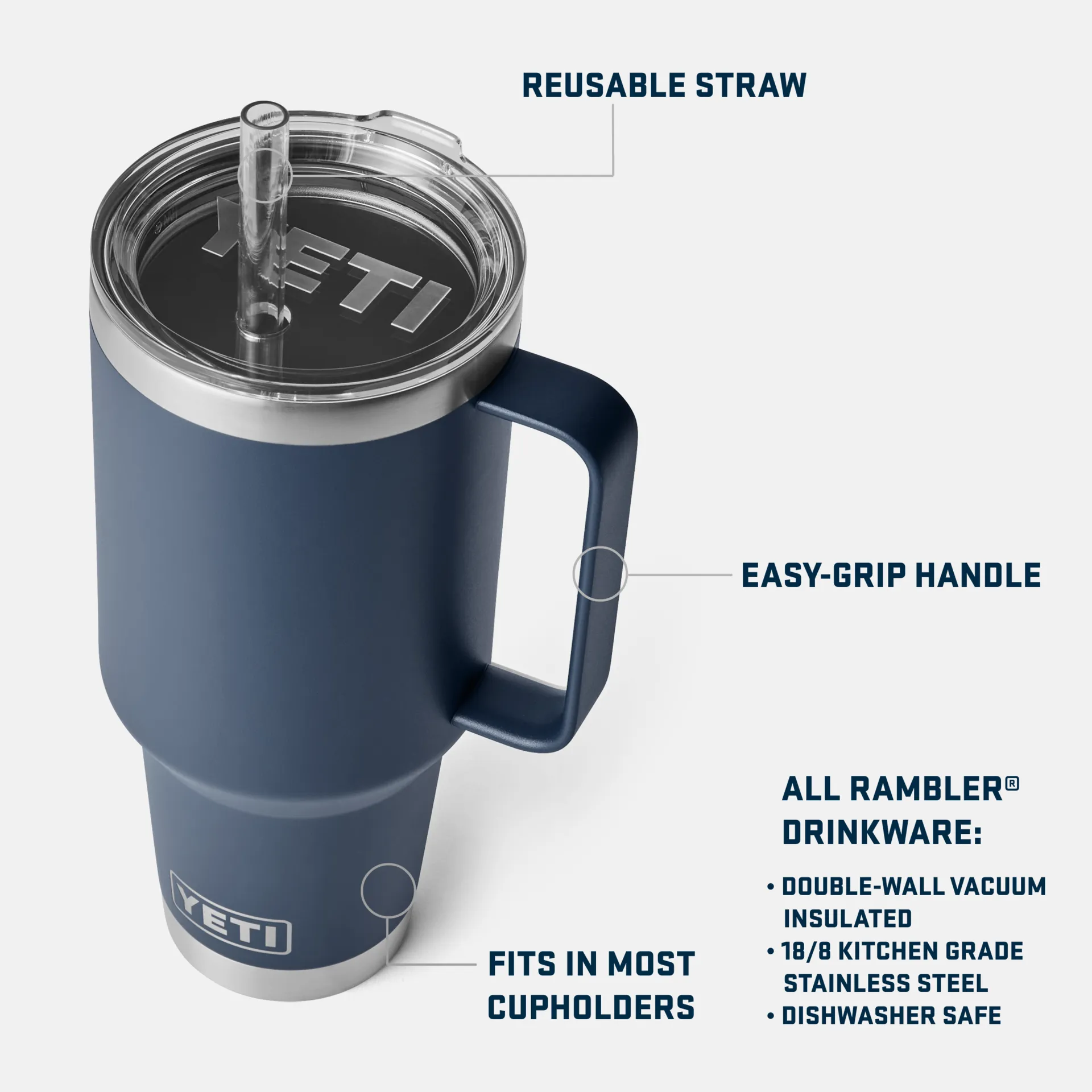 Yeti Rambler 42oz/1.2l Straw Mug - King Crab Orange - Seasonal