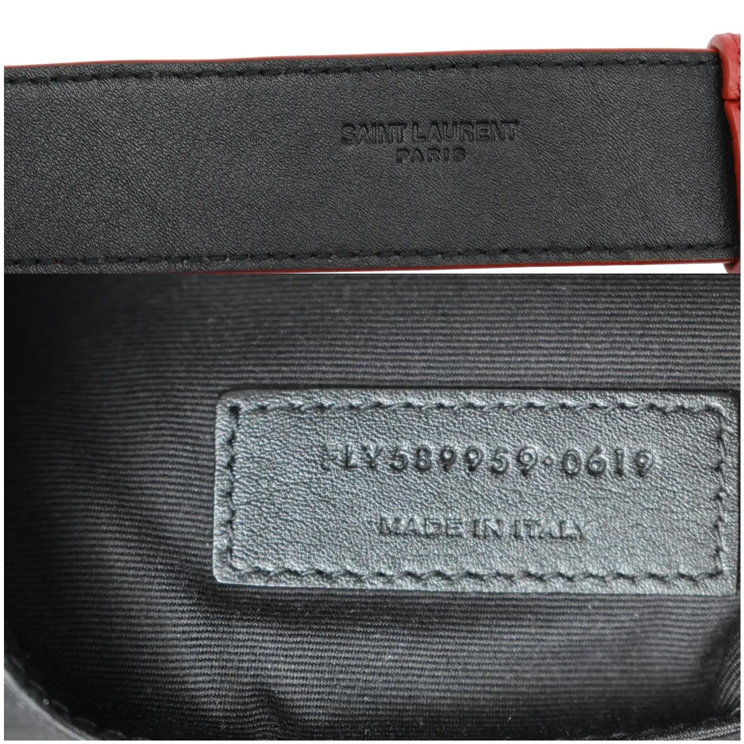 YVES SAINT LAURENT Classic Monogram Leather Belt Bag Red