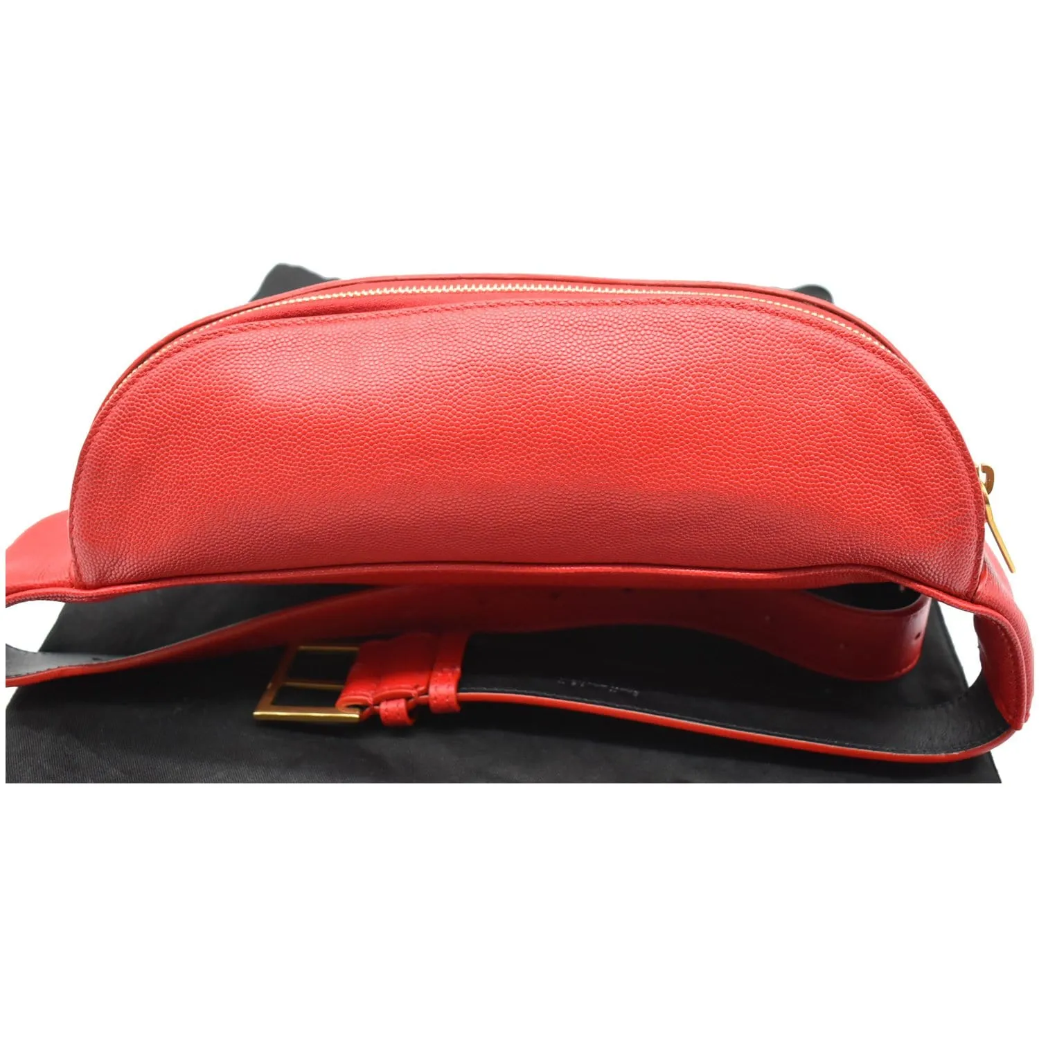 YVES SAINT LAURENT Classic Monogram Leather Belt Bag Red