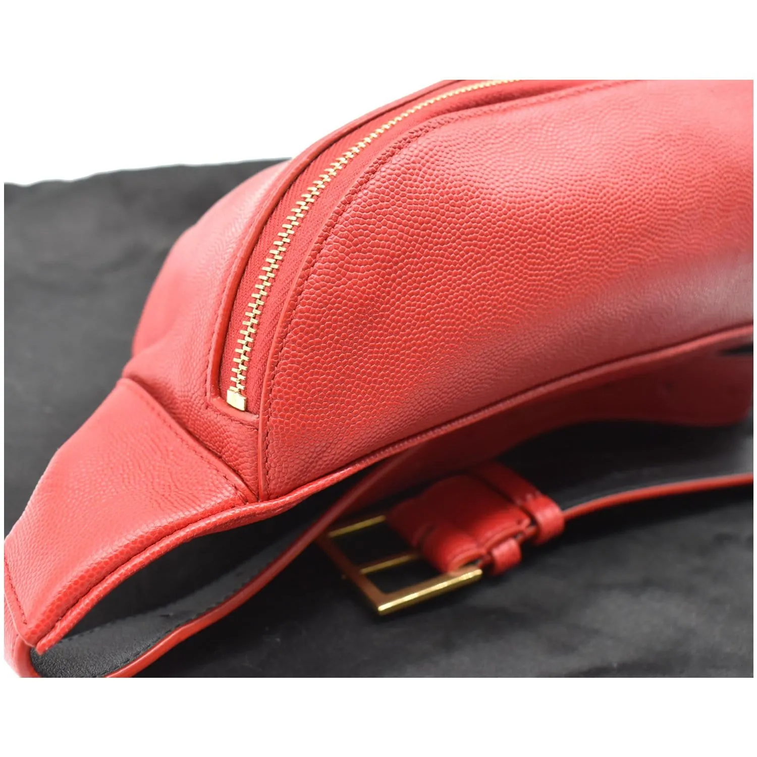 YVES SAINT LAURENT Classic Monogram Leather Belt Bag Red