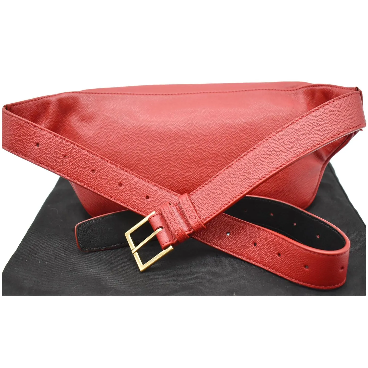 YVES SAINT LAURENT Classic Monogram Leather Belt Bag Red