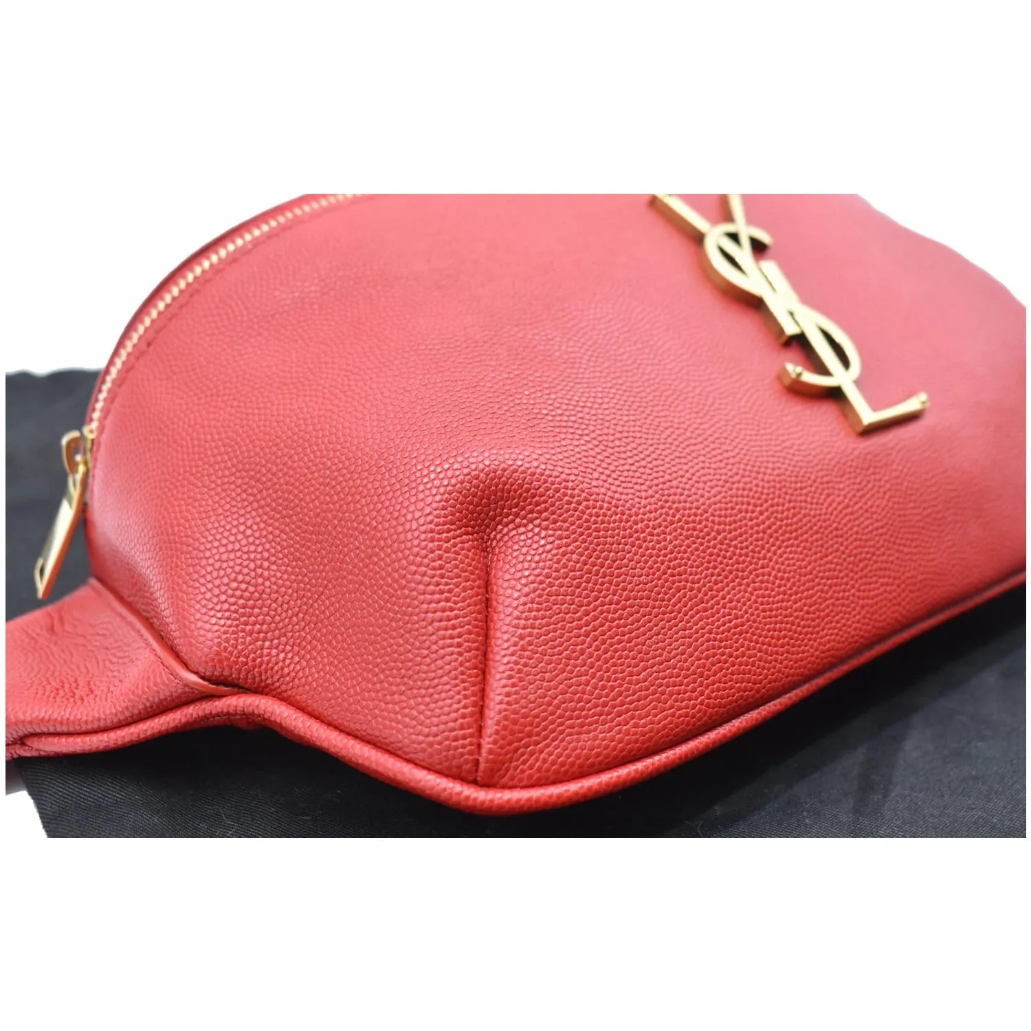 YVES SAINT LAURENT Classic Monogram Leather Belt Bag Red
