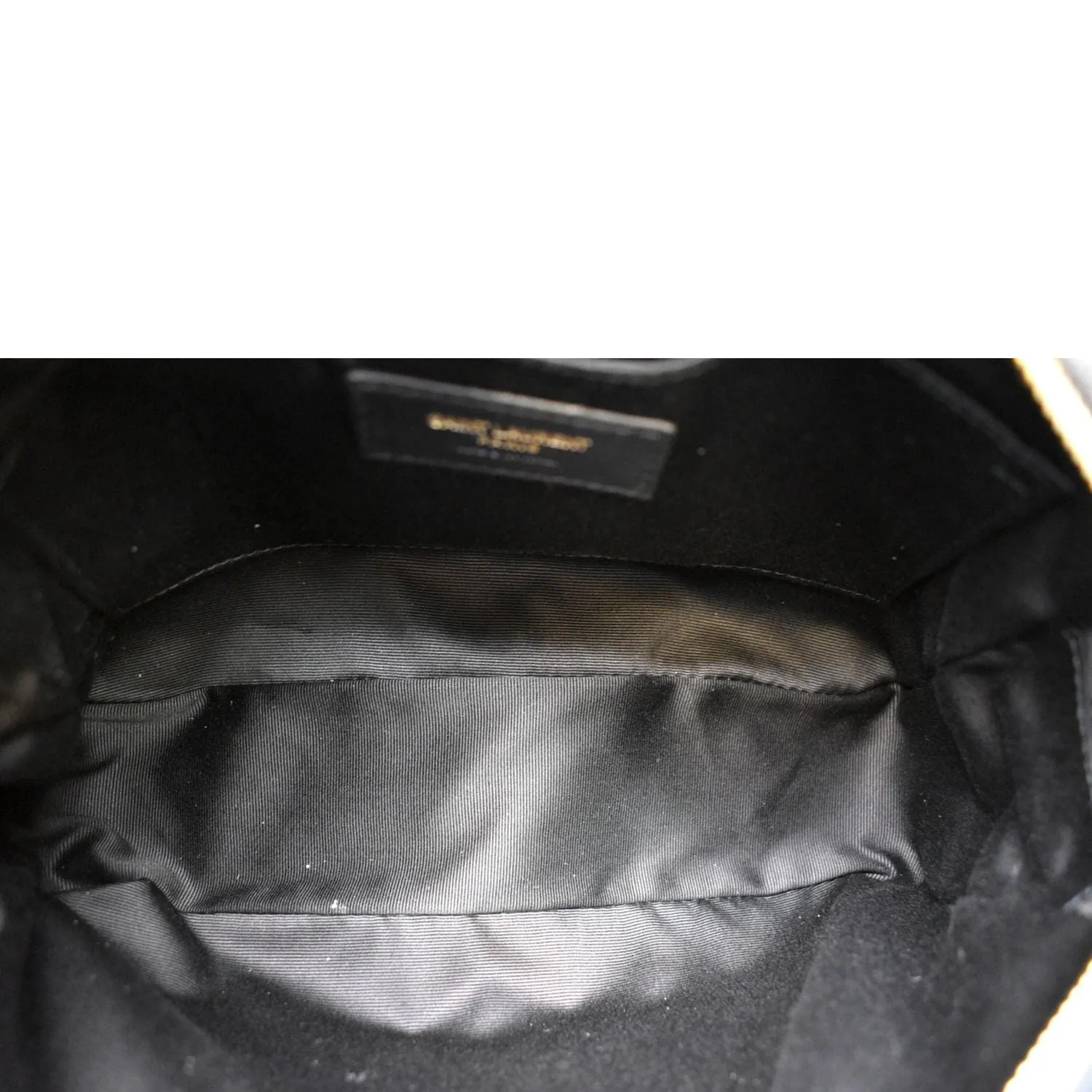 YVES SAINT LAURENT Lou Camera Chevron Leather Crossbody Bag Black