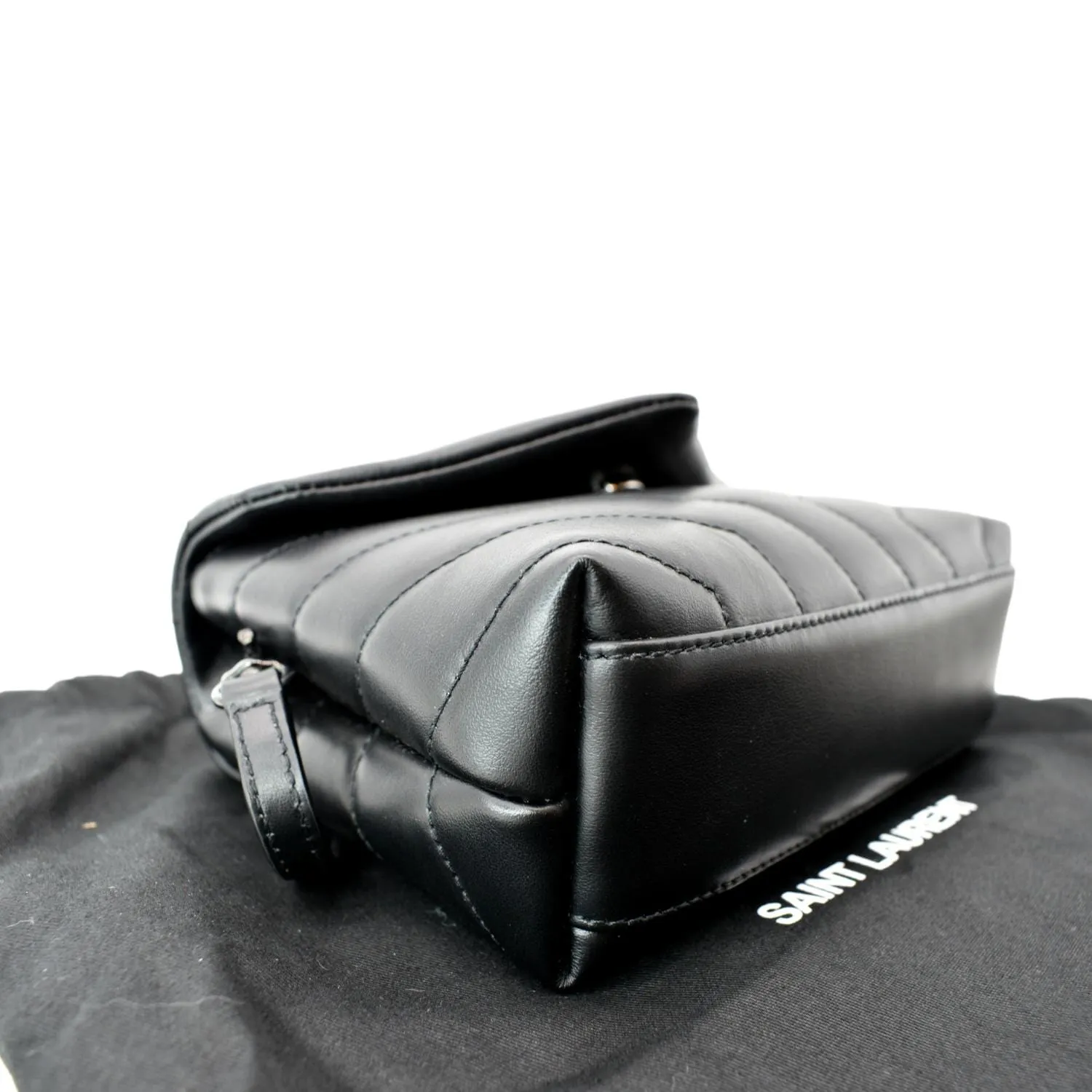 YVES SAINT LAURENT Loulou Toy Matelasse Leather Crossbody Bag Black