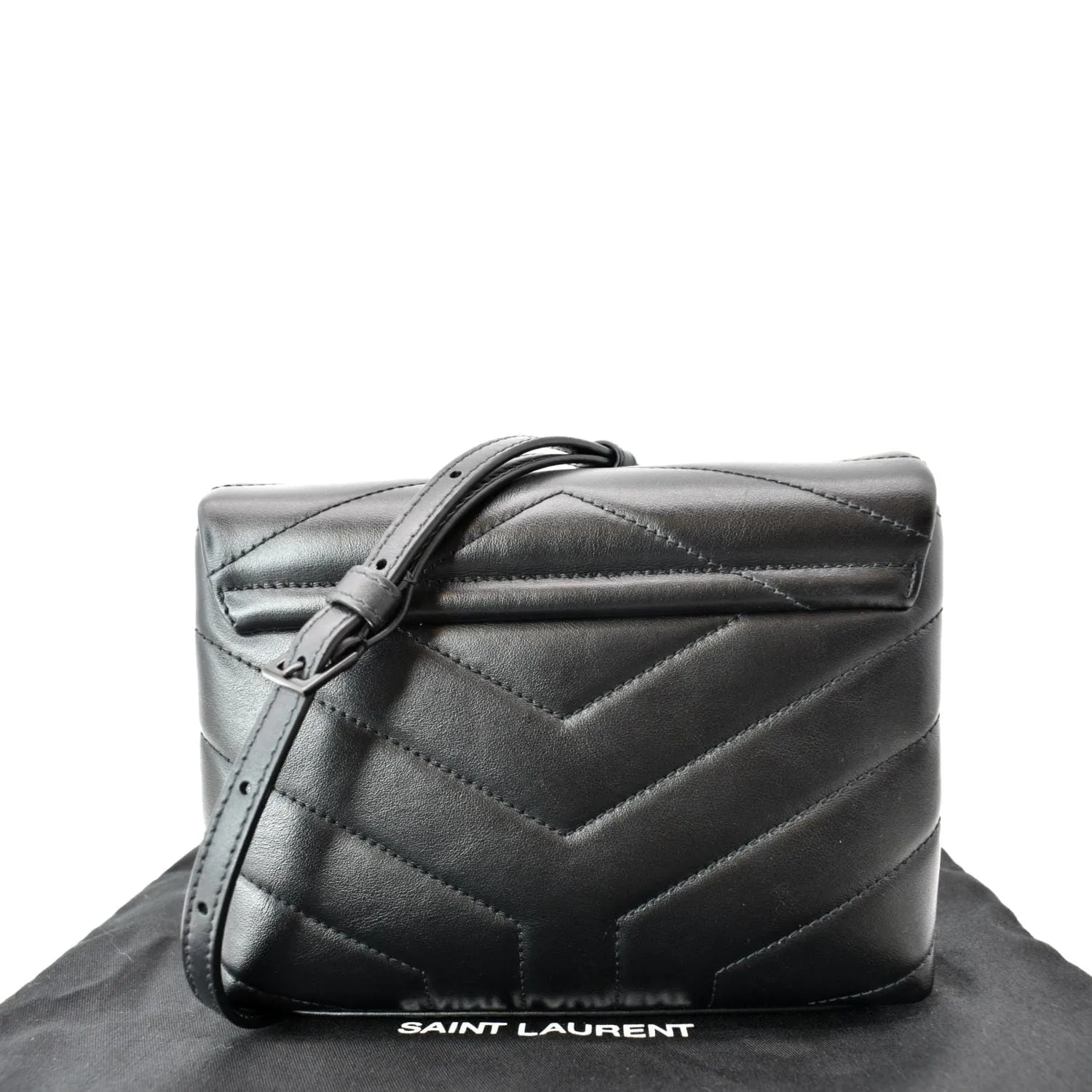 YVES SAINT LAURENT Loulou Toy Matelasse Leather Crossbody Bag Black