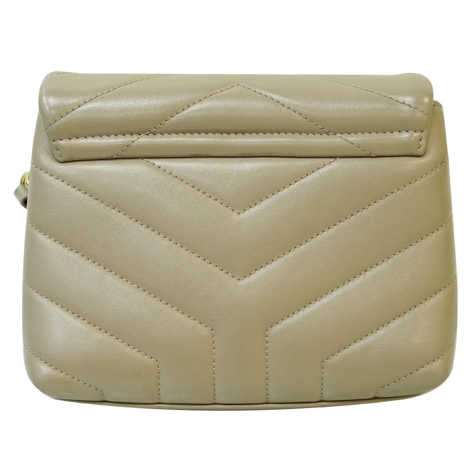 YVES SAINT LAURENT Matelasse Loulou Toy Calfskin Crossbody Bag Taupe