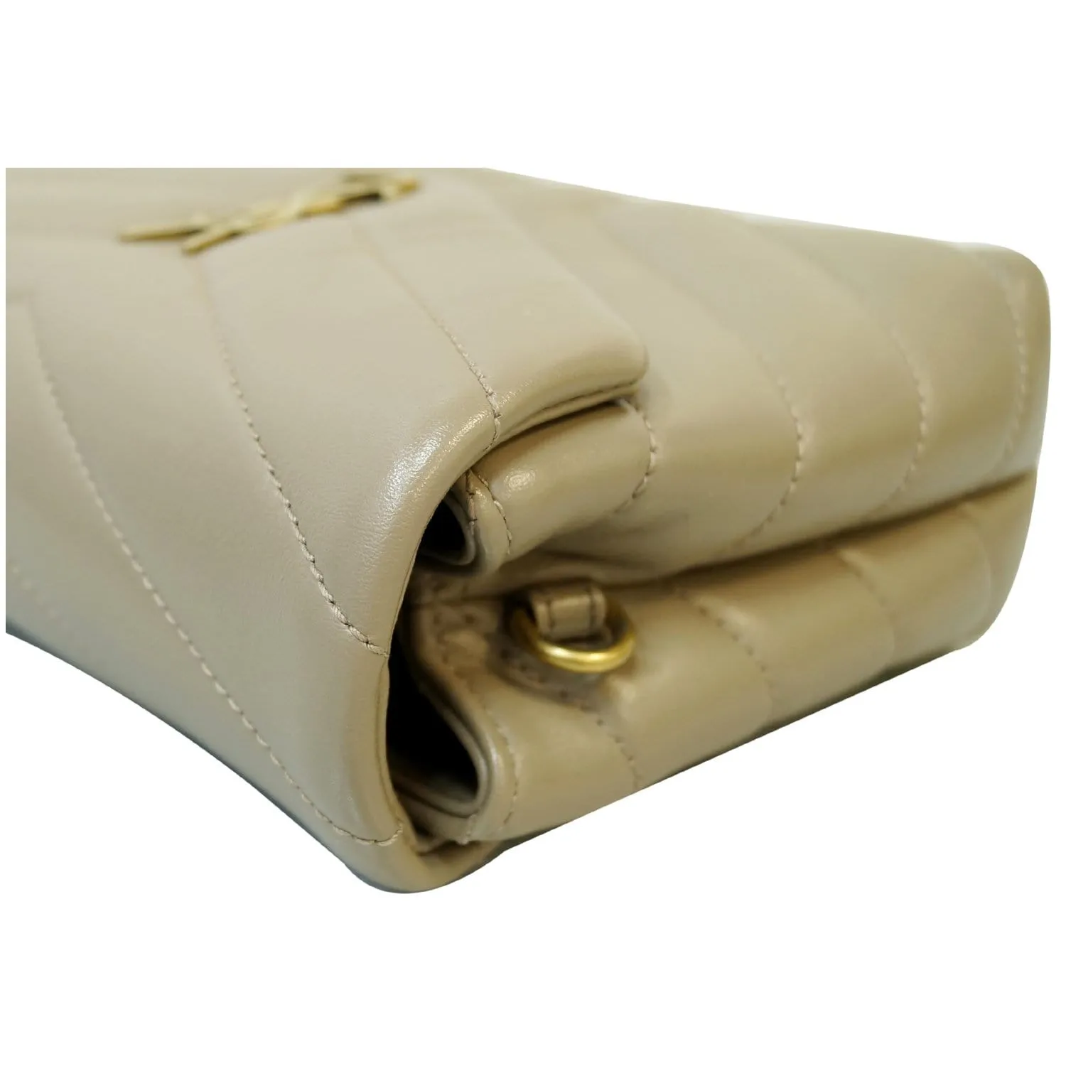 YVES SAINT LAURENT Matelasse Loulou Toy Calfskin Crossbody Bag Taupe