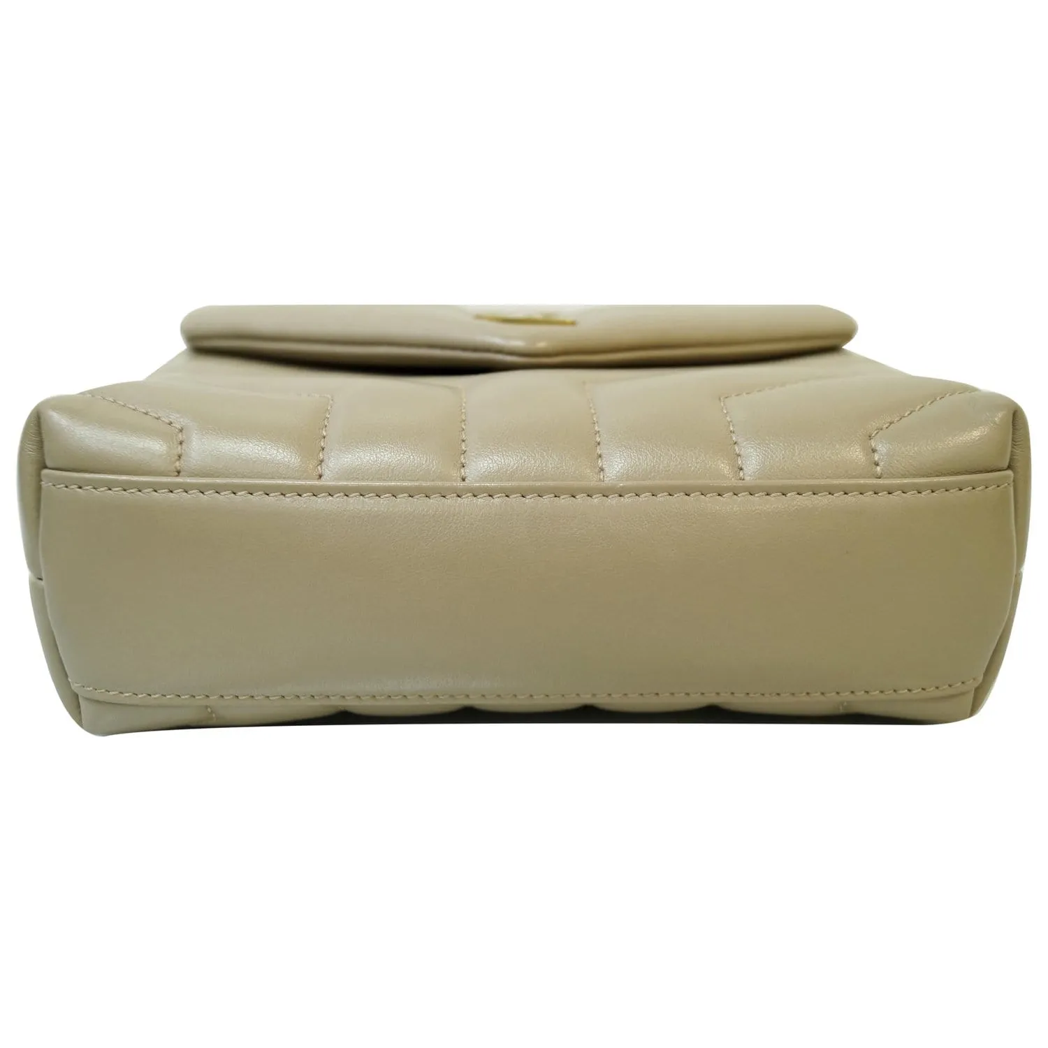 YVES SAINT LAURENT Matelasse Loulou Toy Calfskin Crossbody Bag Taupe
