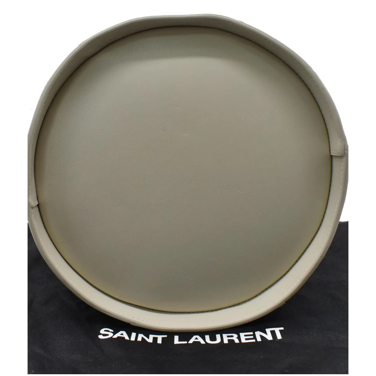 YVES SAINT LAURENT Talitha Medium Leather Bucket Crossbody Bag White