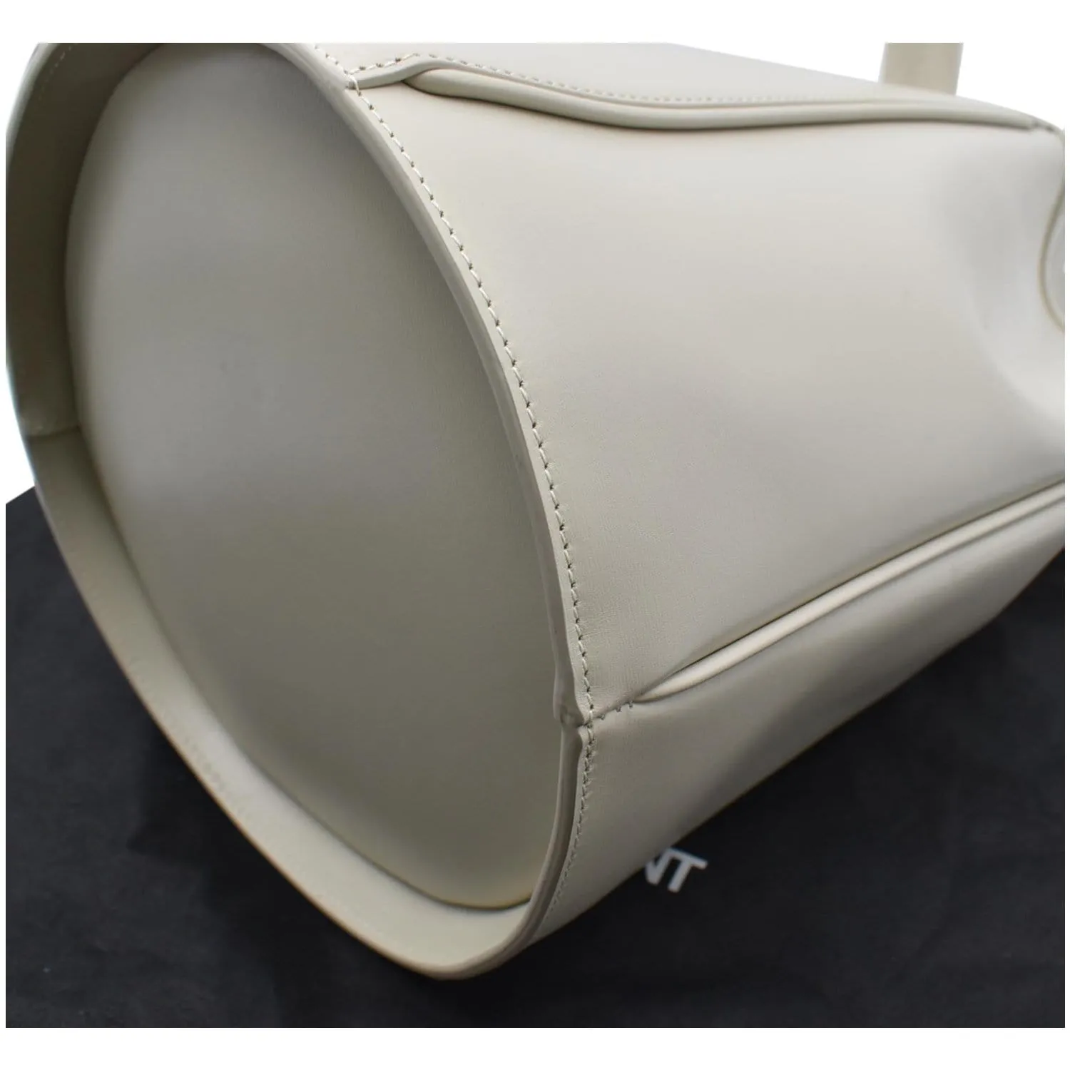YVES SAINT LAURENT Talitha Medium Leather Bucket Crossbody Bag White